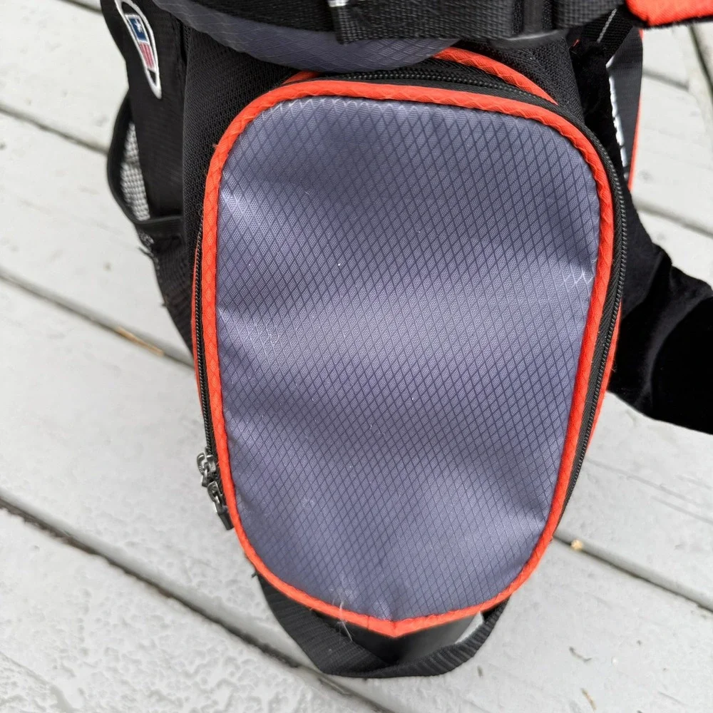 US Kids Golf USKG 51 Junior Stand Bag Grey Black Orange Lightweight Dual Strap
